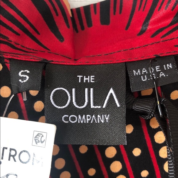 NWT The OULA Company Tiered Maxi Printed Cotton Dress Size Small oversized - Picture 3 of 9